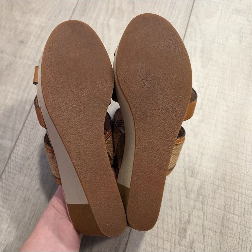 Tommy Bahama Kamea Cream Tan Wedge Sandals Size 8 B